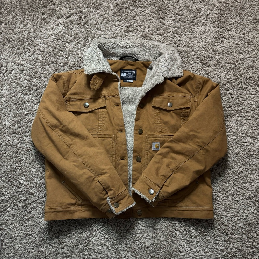 Carhartt Brown Sherpa-Lined Jacket